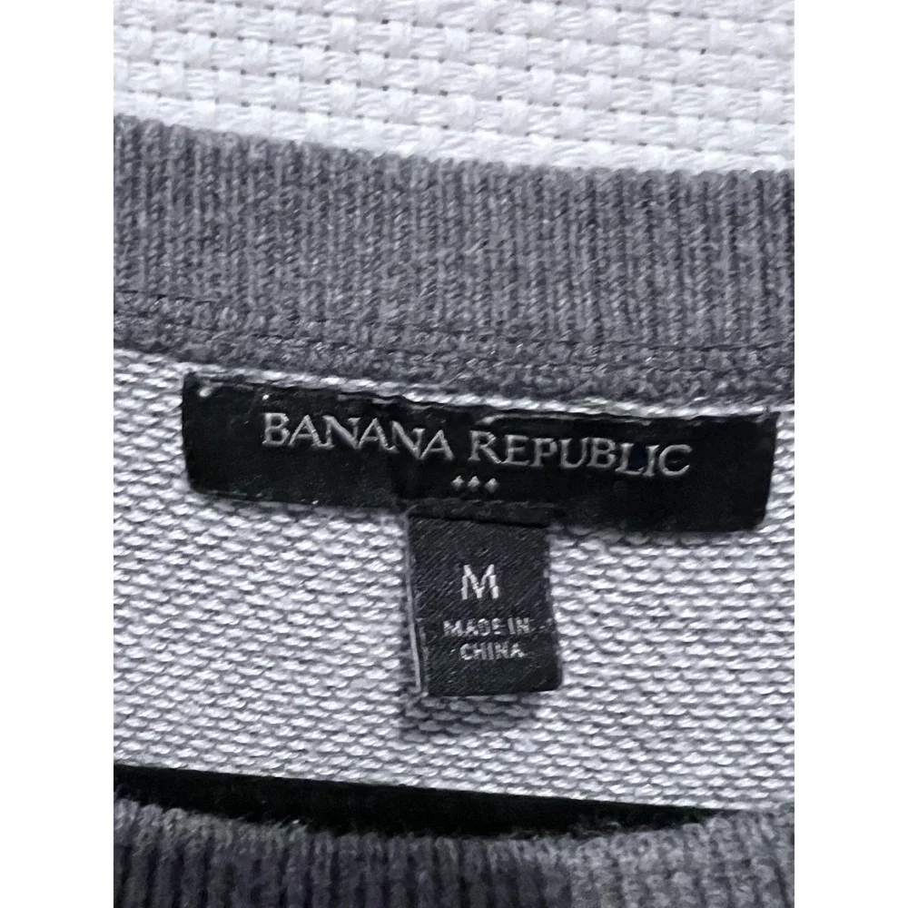 Banana Republic Mens Gray Textured‎ Crewneck Raglan Sleeve Sweater Size M